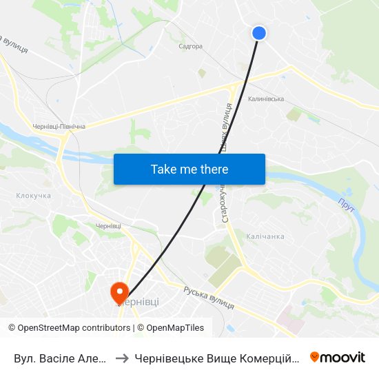 Вул. Васіле Александрі to Чернівецьке Вище Комерційне Училище map