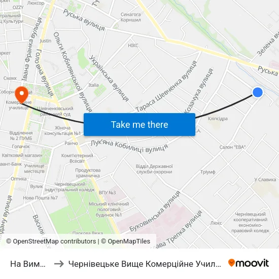 На Вимогу to Чернівецьке Вище Комерційне Училище map