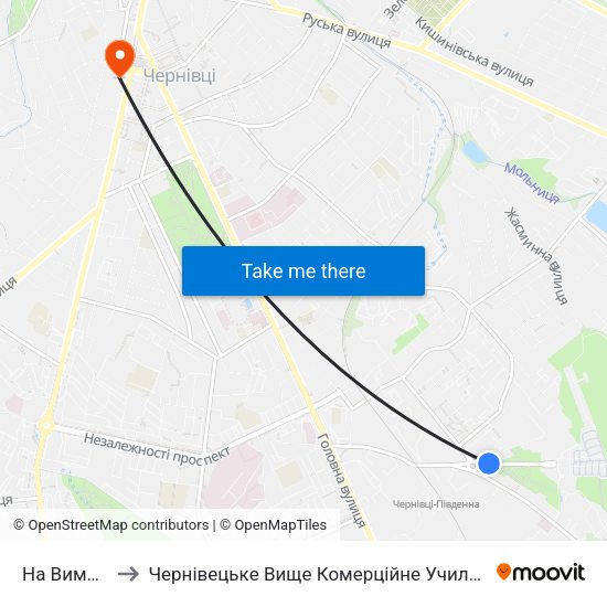 На Вимогу to Чернівецьке Вище Комерційне Училище map