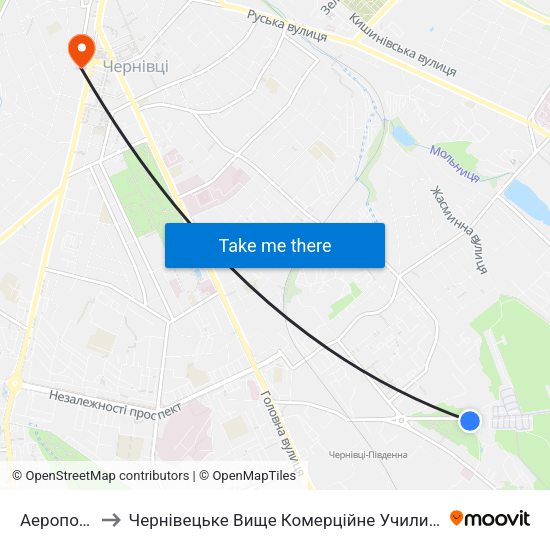 Аеропорт to Чернівецьке Вище Комерційне Училище map