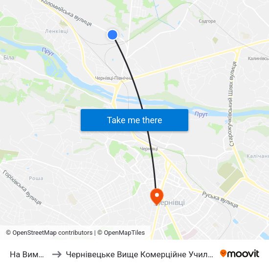 На Вимогу to Чернівецьке Вище Комерційне Училище map