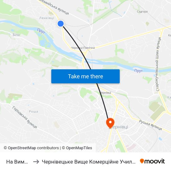 На Вимогу to Чернівецьке Вище Комерційне Училище map
