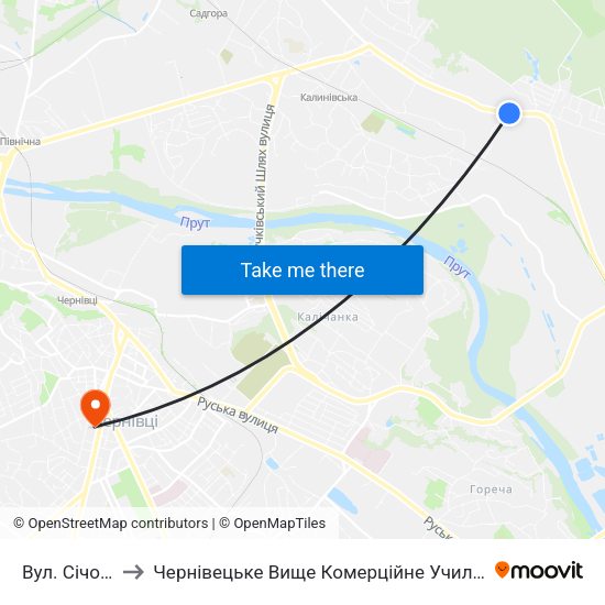 Вул. Січова to Чернівецьке Вище Комерційне Училище map