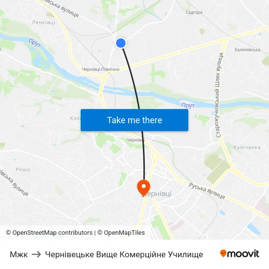 Мжк to Чернівецьке Вище Комерційне Училище map