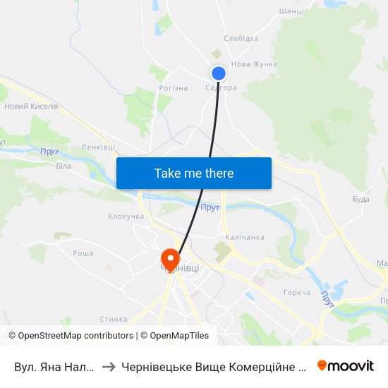 Вул. Яна Налепки to Чернівецьке Вище Комерційне Училище map