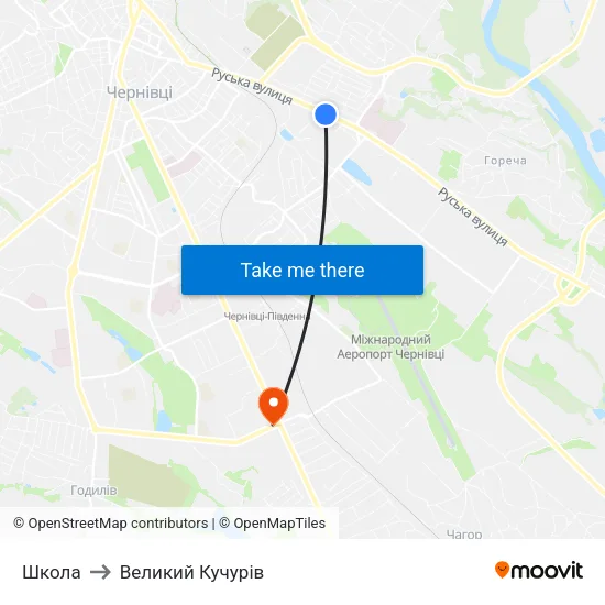 Школа to Великий Кучурів map