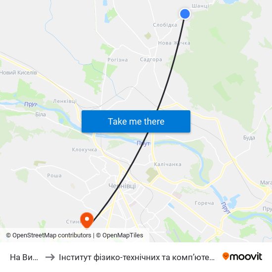 На Вимогу to Інститут фізико-технічних та комп’ютерних наук ЧНУ map