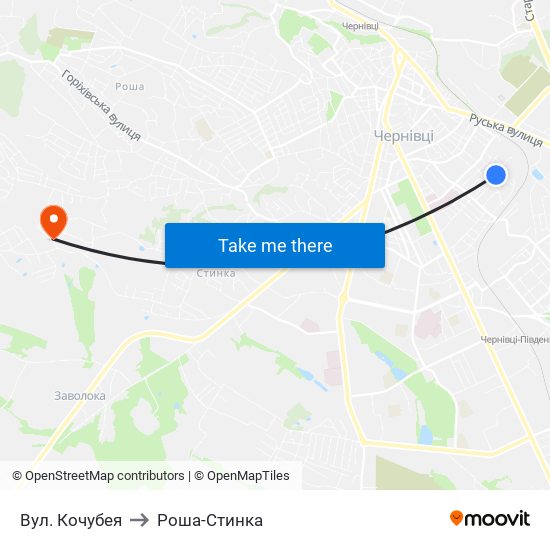 Вул. Кочубея to Роша-Стинка map