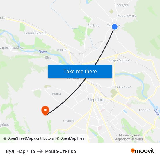 Вул. Нарічна to Роша-Стинка map