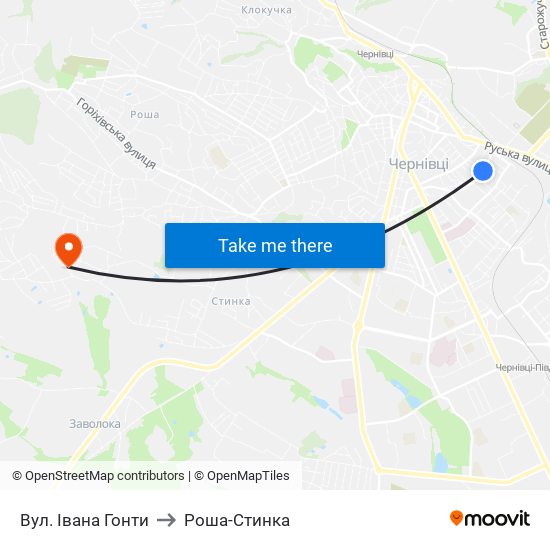 Вул. Івана Гонти to Роша-Стинка map