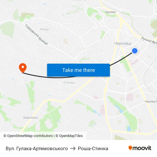 Вул. Гулака-Артемовського to Роша-Стинка map