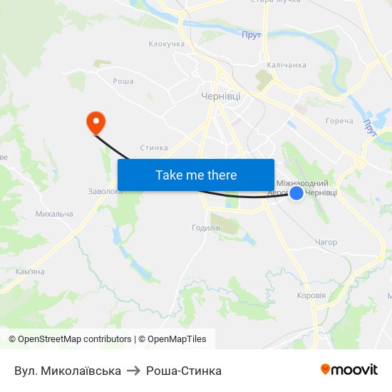 Вул. Миколаївська to Роша-Стинка map