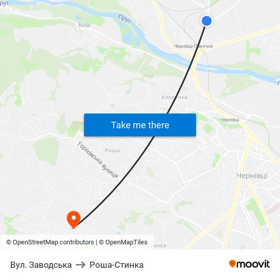 Вул. Заводська to Роша-Стинка map