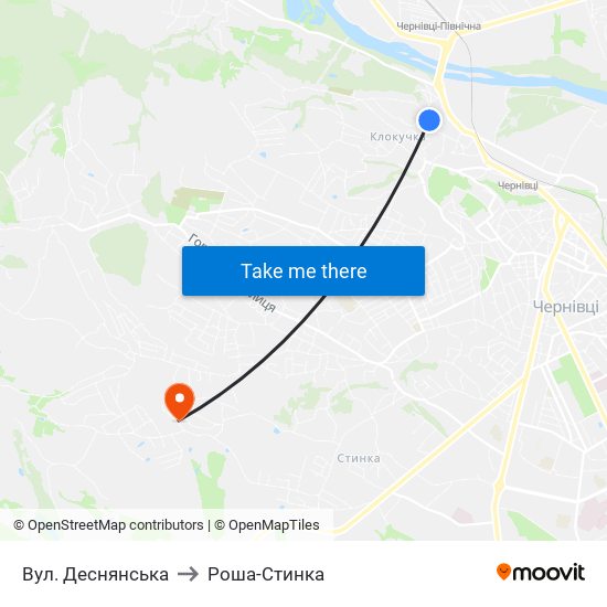 Вул. Деснянська to Роша-Стинка map