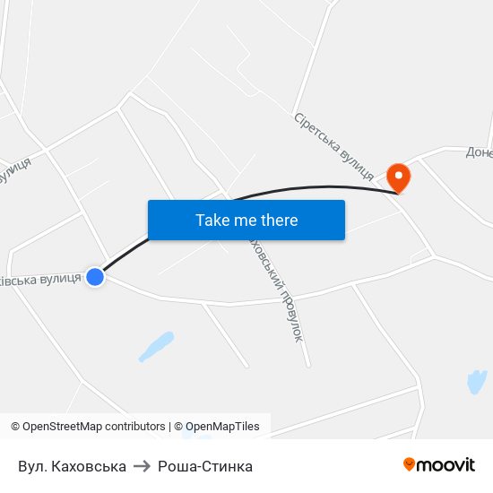 Вул. Каховська to Роша-Стинка map