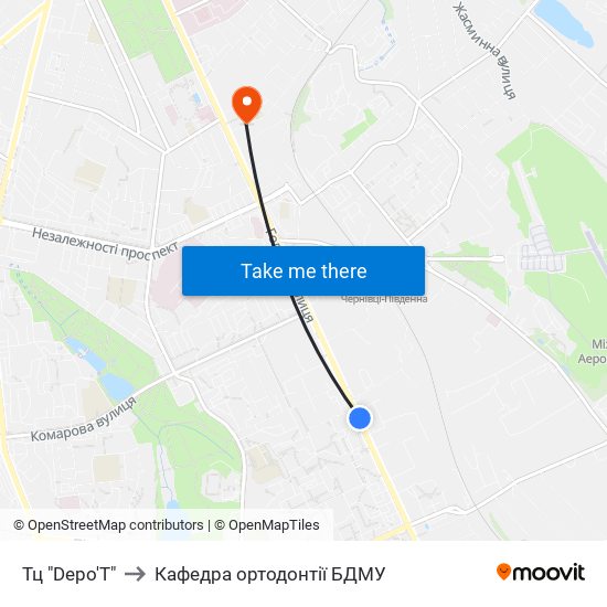 Тц "Depo'T" to Кафедра ортодонтії БДМУ map