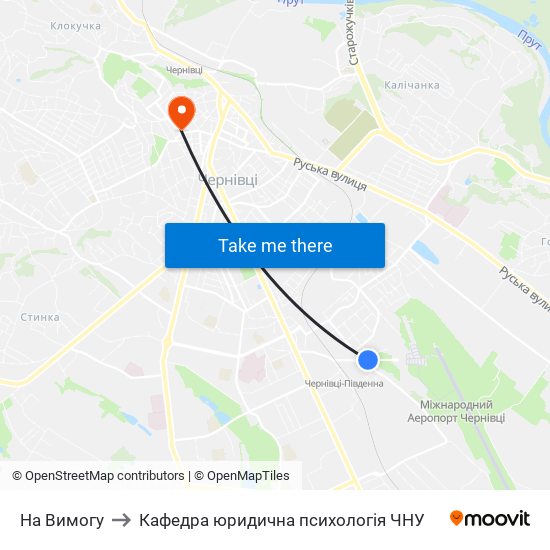 На Вимогу to Кафедра юридична психологія ЧНУ map