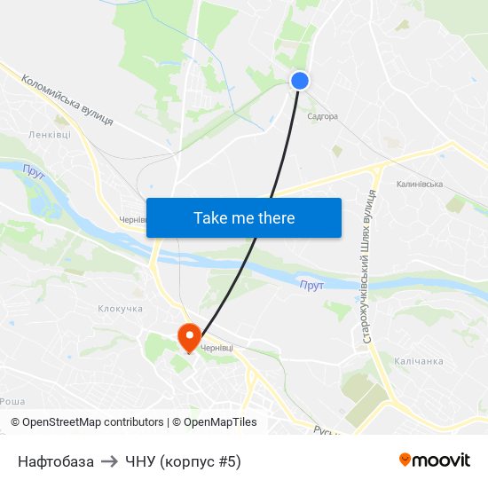 Нафтобаза to ЧНУ (корпус #5) map