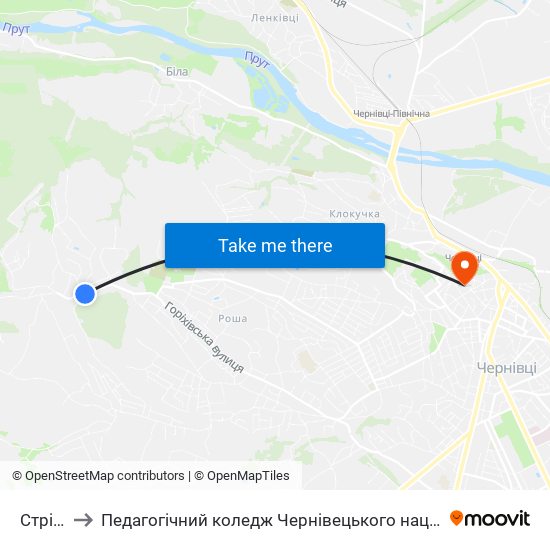 Стрільниця to Педагогічний коледж Чернівецького національного університету їм. Ю. Федьковича map