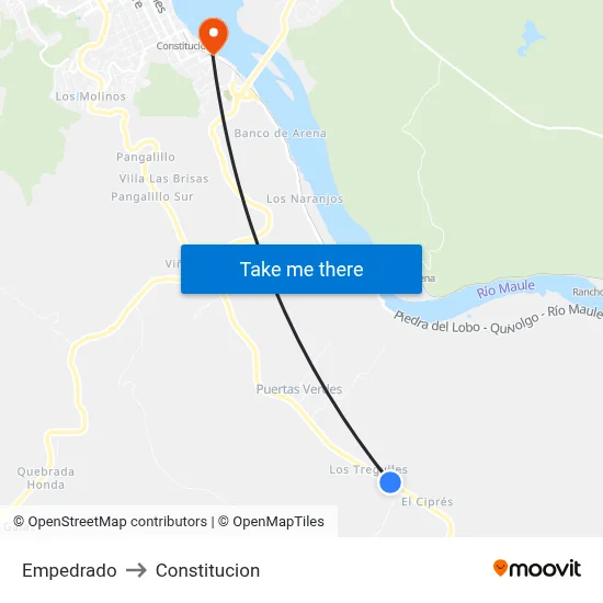 Empedrado to Constitucion map