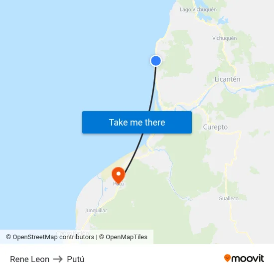 Rene Leon to Putú map