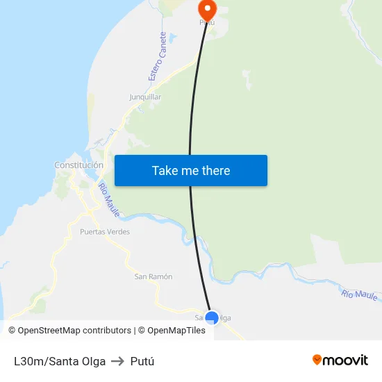 L30m/Santa Olga to Putú map