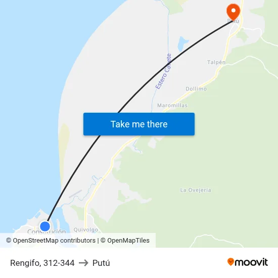 Rengifo, 312-344 to Putú map