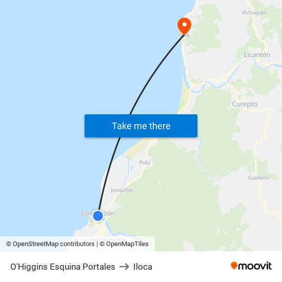 O'Higgins Esquina Portales to Iloca map