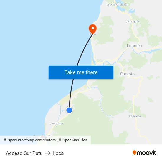 Acceso Sur Putu to Iloca map