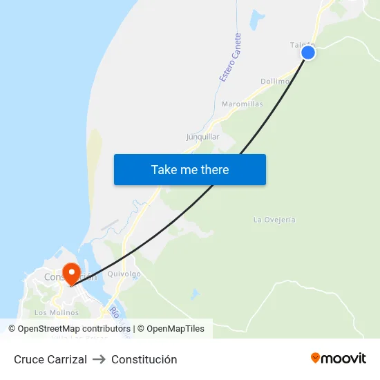 Cruce Carrizal to Constitución map
