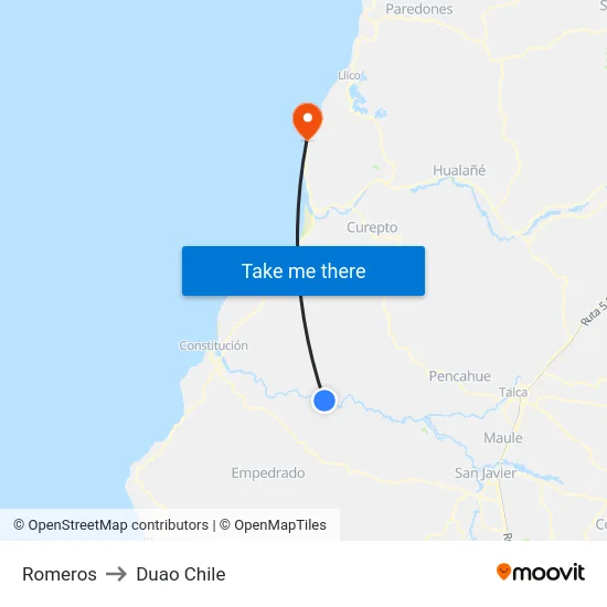 Romeros to Duao Chile map