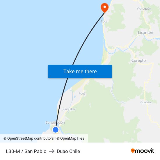 L30-M / San Pablo to Duao Chile map