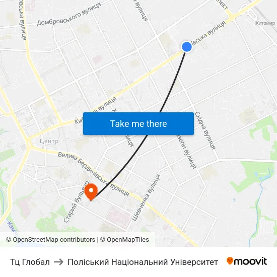 Тц Глобал to Поліський Національний Університет map