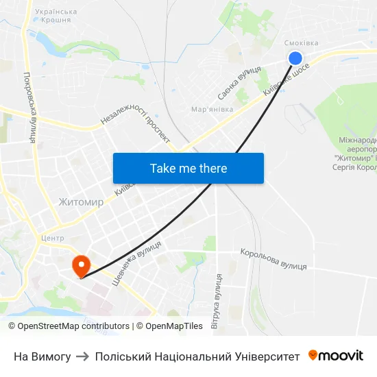 На Вимогу to Поліський Національний Університет map