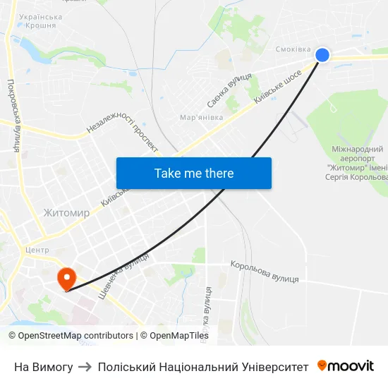 На Вимогу to Поліський Національний Університет map