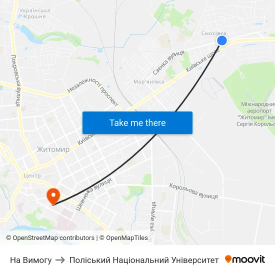 На Вимогу to Поліський Національний Університет map