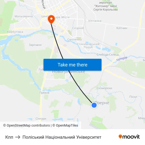 Кпп to Поліський Національний Університет map