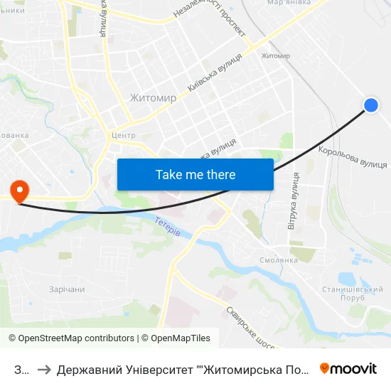 Зок to Державний Університет ""Житомирська Політехніка"" map