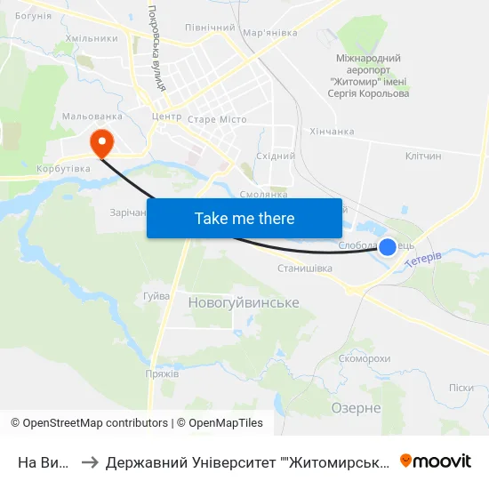 На Вимогу to Державний Університет ""Житомирська Політехніка"" map