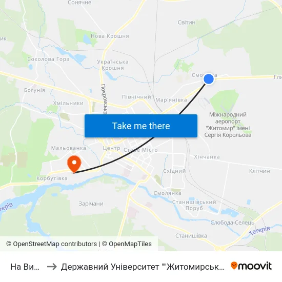 На Вимогу to Державний Університет ""Житомирська Політехніка"" map