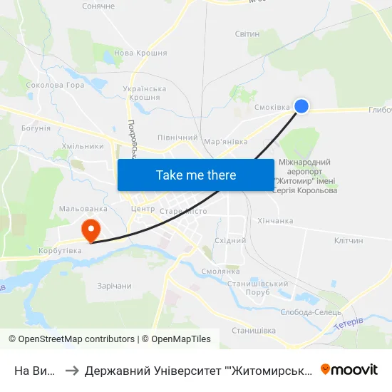 На Вимогу to Державний Університет ""Житомирська Політехніка"" map