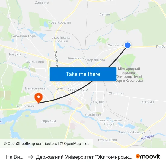 На Вимогу to Державний Університет ""Житомирська Політехніка"" map