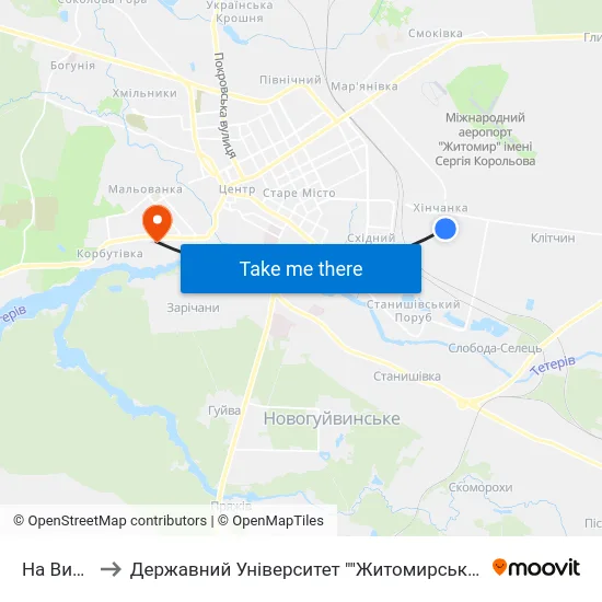На Вимогу to Державний Університет ""Житомирська Політехніка"" map