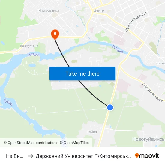 На Вимогу to Державний Університет ""Житомирська Політехніка"" map
