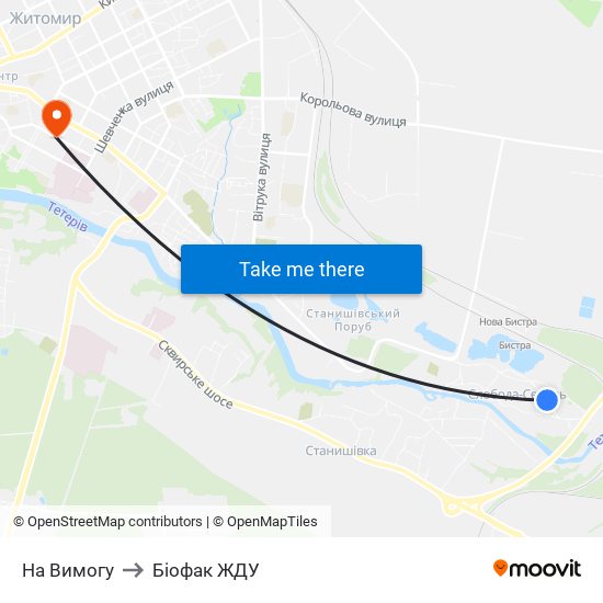 На Вимогу to Біофак ЖДУ map