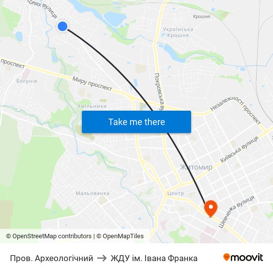 Пров. Археологічний to ЖДУ ім. Івана Франка map