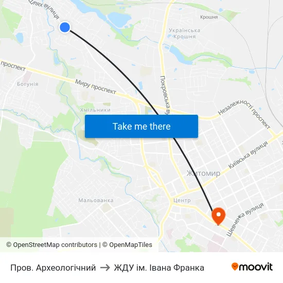 Пров. Археологічний to ЖДУ ім. Івана Франка map