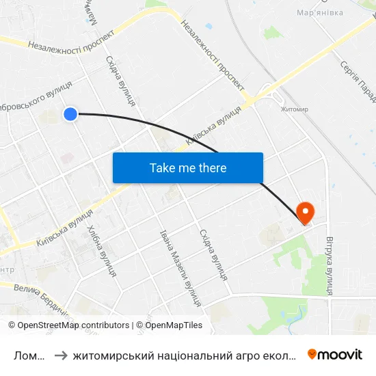 Ломбард to житомирський національний агро екологічний університет map
