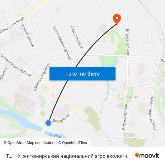 Тес to житомирський національний агро екологічний університет map