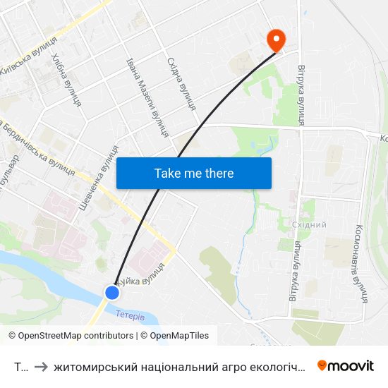 Тес to житомирський національний агро екологічний університет map